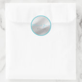 Danke, dass Sie Gray Ocean Blue Black Runder Aufkleber (Tasche)