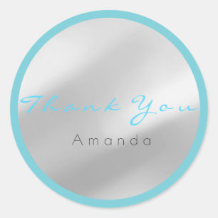 Danke, dass Sie Gray Ocean Blue Black Runder Aufkleber