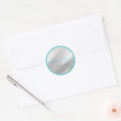 Danke, dass Sie Gray Ocean Blue Black Runder Aufkleber (Umschlag)