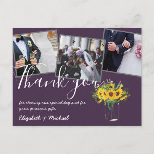 Danke, dass Sie Hochzeiten Fotos Overlay Text Sonn Postkarte