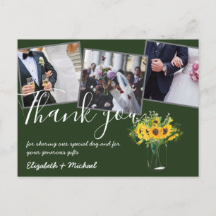 Danke, dass Sie Hochzeiten Fotos Overlay Text Sonn Postkarte