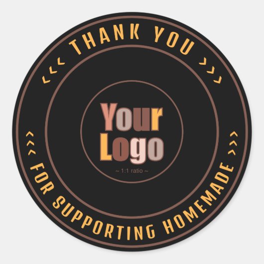 Danke, dass Sie Homemade unterstützt haben | Klein Runder Aufkleber (Vorderseite)