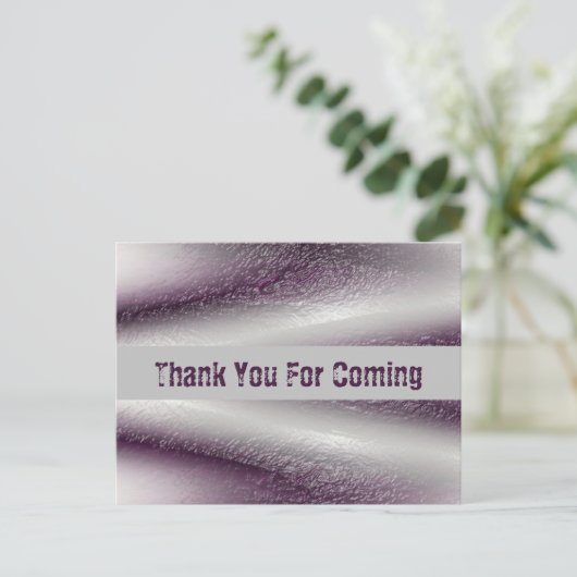 Danke, dass Sie Lila Diagonal Lines kommen Postkarte (Stehend Vorderseite)