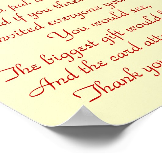 Danke, dass Sie mein Freund sind - Drucken Poster (Ecke)