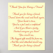 Danke, dass Sie mein Freund sind - Drucken Poster (Vorne)