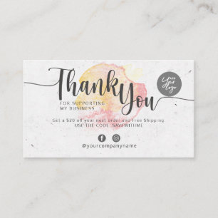 Danke, dass Sie mein Geschäft unterstützt haben Visitenkarte