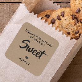 Danke, dass Sie mein Jahr so süß als Lehrerin mark Quadratischer Aufkleber