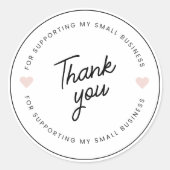 "Danke, dass Sie mein kleines Unternehmen unterstü Runder Aufkleber (Vorderseite)
