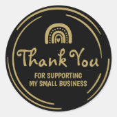 Danke, dass Sie mein kleines Unternehmen unterstüt Runder Aufkleber (Vorderseite)