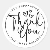 Danke, dass Sie mein kleines Unternehmen unterstüt Runder Aufkleber (Vorderseite)