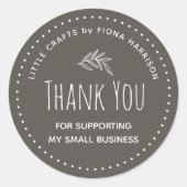 Danke, dass Sie mein kleines Unternehmen unterstüt Runder Aufkleber (Vorderseite)