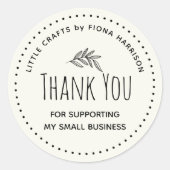 Danke, dass Sie mein kleines Unternehmen unterstüt Runder Aufkleber (Vorderseite)