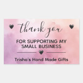 Danke, dass Sie mein Label für kleine Unternehmen  Rechteckiger Aufkleber (Vorderseite)