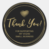 Danke, dass Sie mein Veganes kleines Unternehmen u Runder Aufkleber (Vorderseite)