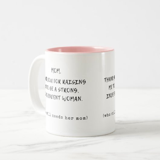 Danke, dass Sie mich für eine starke Position ausg Zweifarbige Tasse (Vorderseite Links)