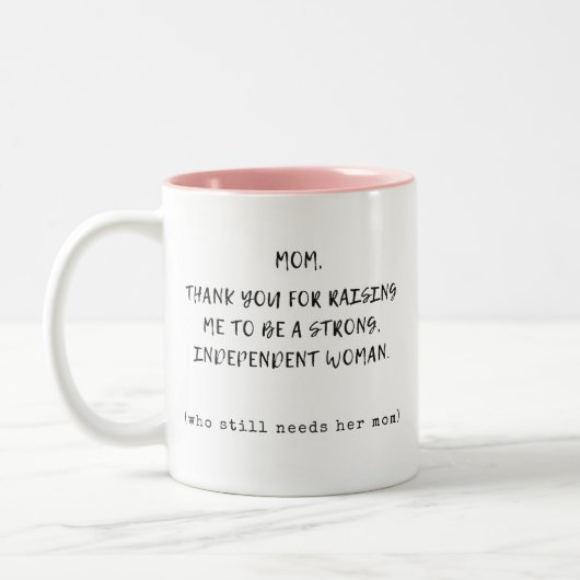 Danke, dass Sie mich für eine starke Position ausg Zweifarbige Tasse (Links)