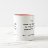 Danke, dass Sie mich für eine starke Position ausg Zweifarbige Tasse (Mittel)