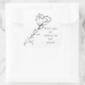 Danke, dass Sie mich zu einem besonderen Blumenste Quadratischer Aufkleber (Tasche)