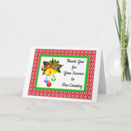 Danke, dass Sie militärische Weihnachtskarten serv Dankeskarte