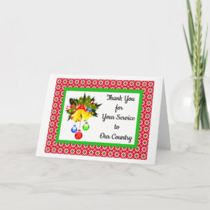 Danke, dass Sie militärische Weihnachtskarten serv Dankeskarte