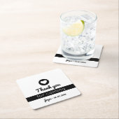 Danke, dass Sie Minimalistisches Schwarz-weißes He Rechteckiger Pappuntersetzer (Vor Ort)