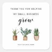 Danke, dass Sie mir geholfen haben, meine Pflanze Quadratischer Aufkleber (Vorderseite)