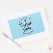 Danke, dass Sie mit Liebe Blue handgemacht haben Rechteckiger Aufkleber (Umschlag)