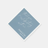 Danke, dass Sie mit uns feiern Dusty Blue Serviette (Ecke)