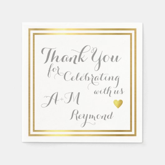 Danke, dass Sie mit uns feiern Serviette (Vorderseite)