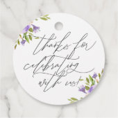 Danke, dass Sie mit uns Lila gezapft haben Geschenkanhänger (Rückseite)