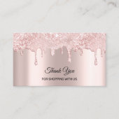 Danke, dass Sie mit unseren Rose-Tropfen einkaufen Visitenkarte (Vorderseite)