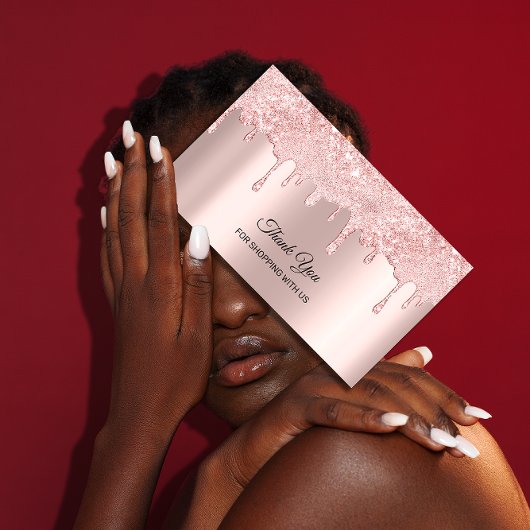 Danke, dass Sie mit unseren Rose-Tropfen einkaufen Visitenkarte