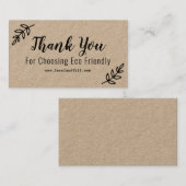 Danke, dass Sie Ökologisch gewählt haben Visitenkarte (Vorne/Hinten)