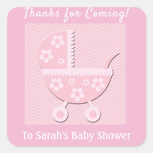 Danke, dass Sie Pink Baby Shower Sticker bekommen (Vorderseite)