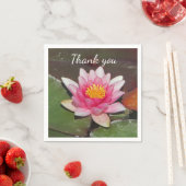 Danke, dass Sie Pink Water Lily Foto Wertschätzung Serviette (Beispiel)