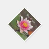 Danke, dass Sie Pink Water Lily Foto Wertschätzung Serviette (Ecke)