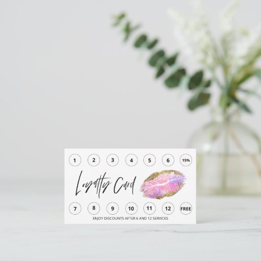 *~* Danke, dass Sie QR LOGO Beauty Lips Loyalty be Treuekarte (Stehend Vorderseite)