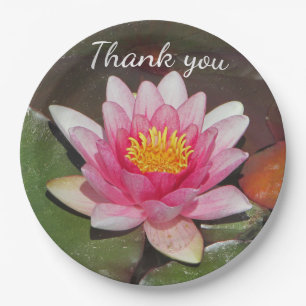 Danke, dass Sie schätzen Meal Pink Water Lily Pappteller