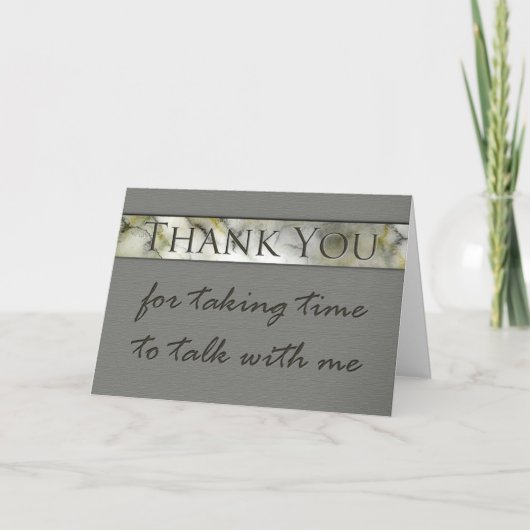 Danke, dass Sie sich die Zeit nehmen, um Interview Dankeskarte (Vorderseite)
