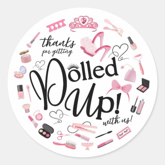 Danke, dass Sie sich mit unserem Party-Aufkleber g Runder Aufkleber (Vorderseite)