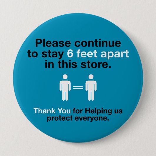 Danke, dass Sie soziale Distanzierung praktiziert Button (Vorderseite)