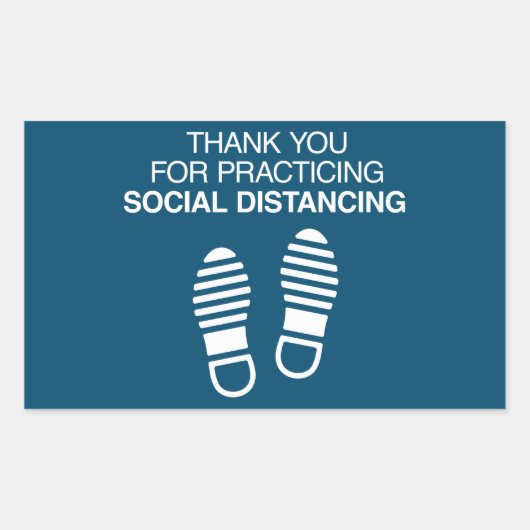 Danke, dass Sie soziale Distanzierung praktiziert  Rechteckiger Aufkleber (Vorderseite)