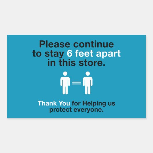 Danke, dass Sie soziale Distanzierung praktiziert Rechteckiger Aufkleber (Vorderseite)