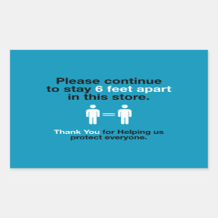 Danke, dass Sie soziale Distanzierung praktiziert  Rechteckiger Aufkleber