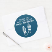 Danke, dass Sie soziale Distanzierung praktiziert Runder Aufkleber (Umschlag)