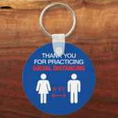 Danke, dass Sie soziale Distanzierung praktiziert  Schlüsselanhänger (Vorderseite)