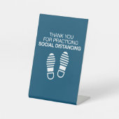 Danke, dass Sie soziale Distanzierung praktiziert Sockelschild (Vorderseite)