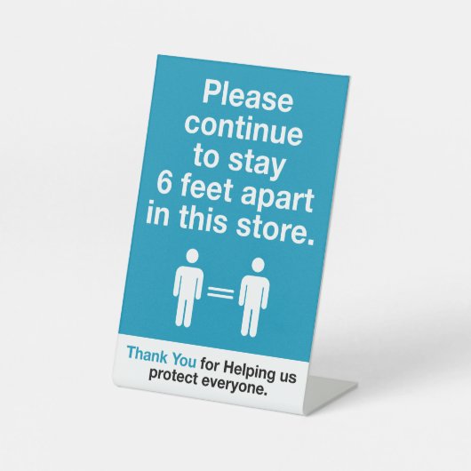 Danke, dass Sie soziale Distanzierung praktiziert Sockelschild (Vorderseite)