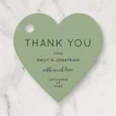 Danke, dass Sie Text Sage Green Custom Wedding Hea Geschenkanhänger (Vorderseite)