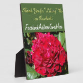 Danke, dass Sie uns auf Facebook Counter Sign gefa Fotoplatte (Seite)